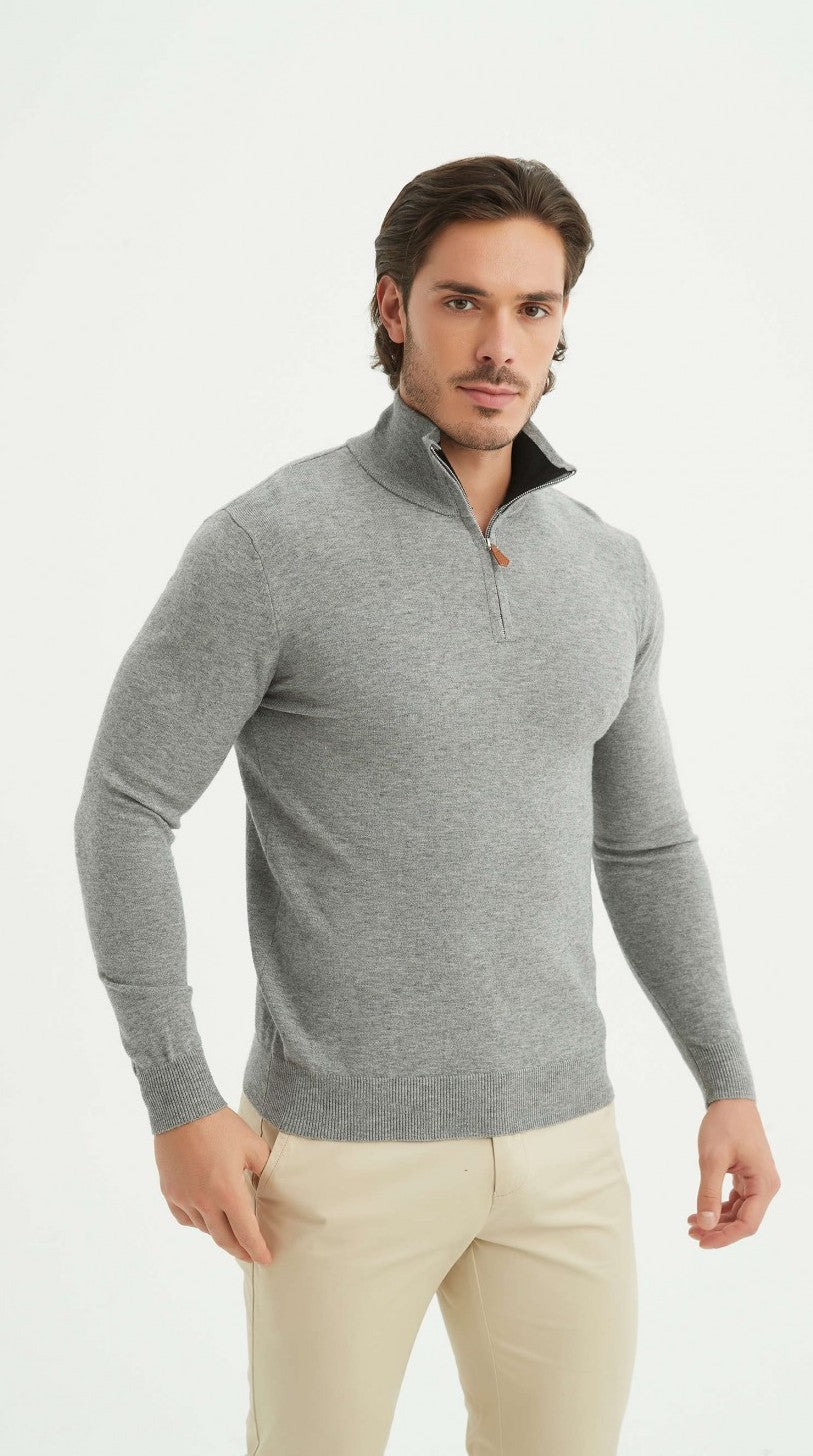 THE LUCA CASHMERE HALF ZIP SWEATER