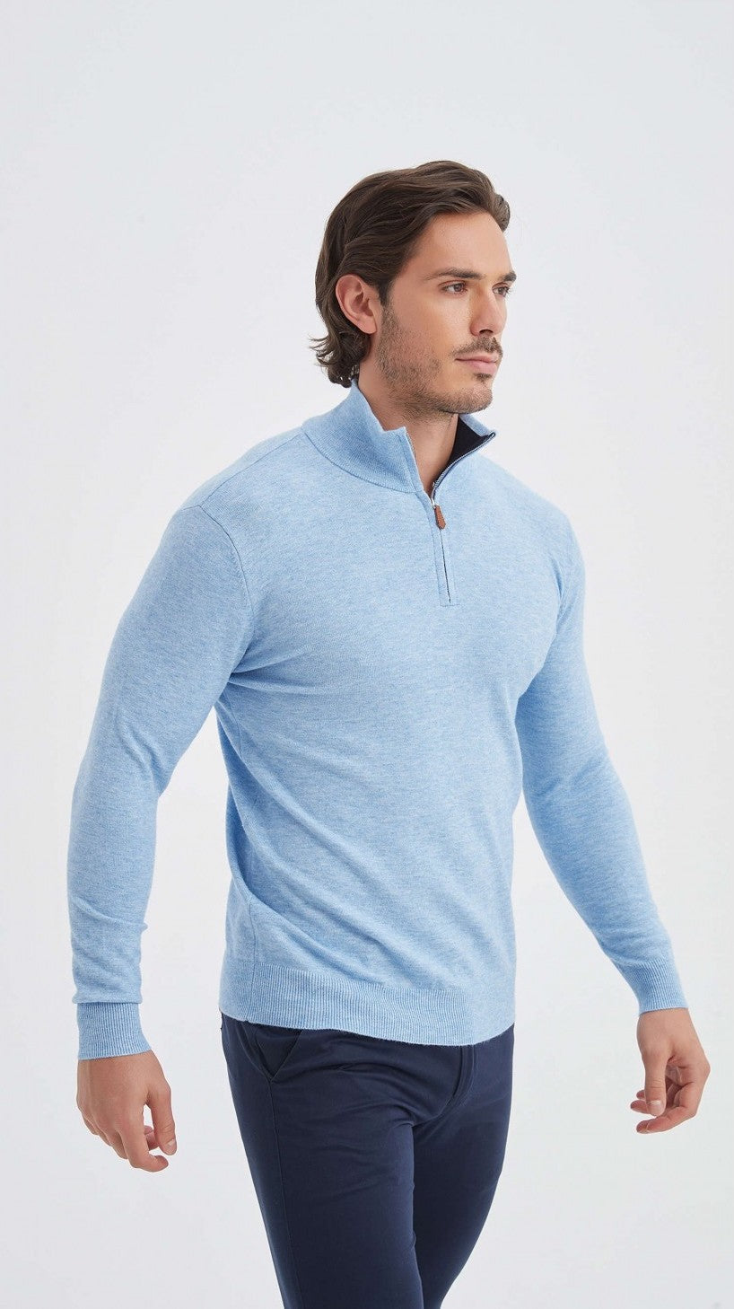 THE LUCA CASHMERE HALF ZIP SWEATER