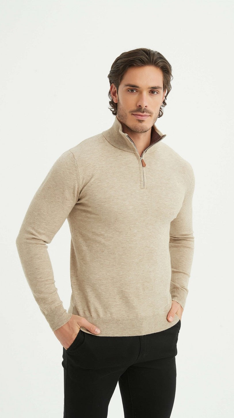 THE LUCA CASHMERE HALF ZIP SWEATER